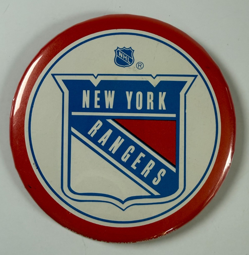 Vintage New York Rangers NHL WinCraft Pinback Button Made USA Hockey